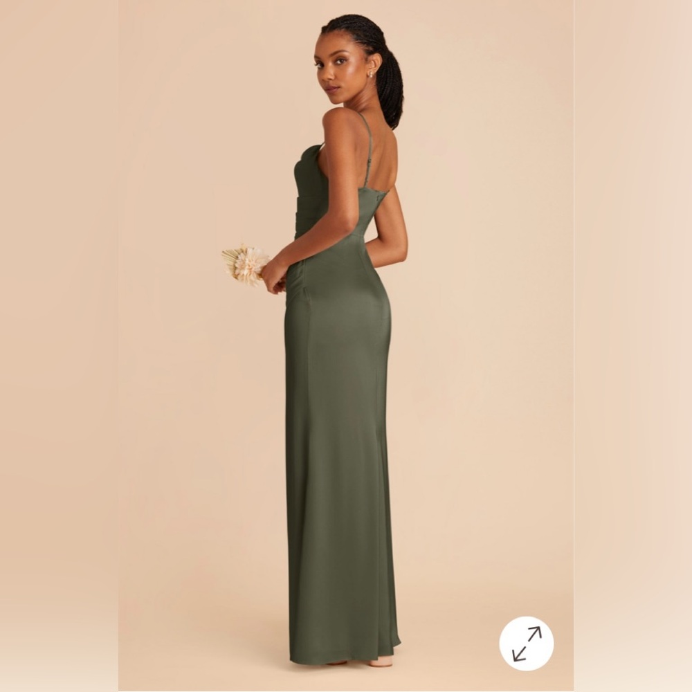 Birdy Grey Lydia Matte Satin Olive Maxi Dress - Picture 5 of 7